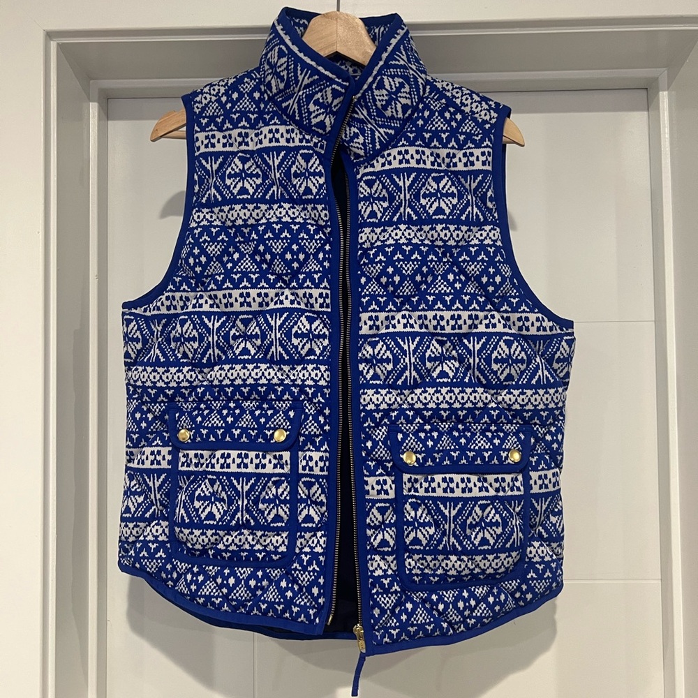J Crew Fair Isle Down Excursion Vest - Size L NWT